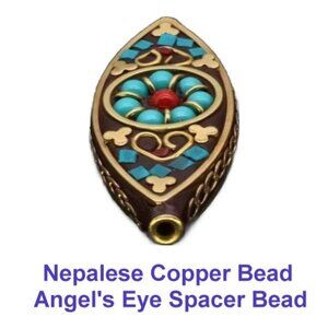 Nepalese Copper Bead Angel's Eye Spacer Bead